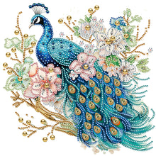 Load image into Gallery viewer, Diamond Painting - Partial Special Shaped - Flower branch peacock (30*30CM)