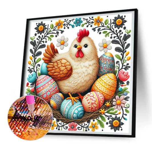 Diamond Painting - Full Round - Embroidery Easter Chicken (30*30CM)