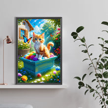Load image into Gallery viewer, Diamond Painting - Full Round - little yellow cat (40*60CM)