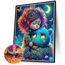 Load image into Gallery viewer, Diamond Painting - Full Round - girl and monster (40*50CM)