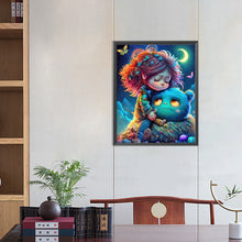 Load image into Gallery viewer, Diamond Painting - Full Round - girl and monster (40*50CM)