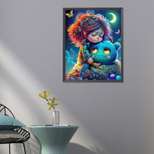 Load image into Gallery viewer, Diamond Painting - Full Round - girl and monster (40*50CM)