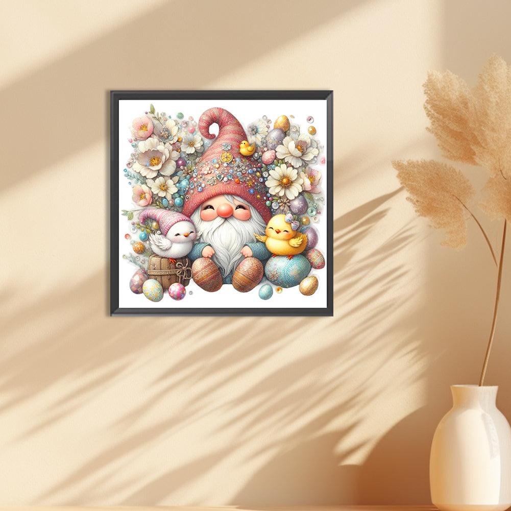 Diamond Painting - Full Round - Beautiful gnome and chick (30*30CM)