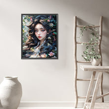 Load image into Gallery viewer, AB Diamond Painting - Full Round - flower and girl (40*50CM)