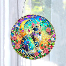 Load image into Gallery viewer, Sun Catcher 5D DIY Diamond Painting Dots Pendant for Office Decor (Flower Cat)
