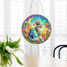 Load image into Gallery viewer, Sun Catcher 5D DIY Diamond Painting Dots Pendant for Office Decor (Flower Cat)