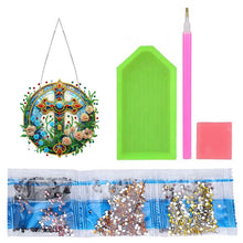 Load image into Gallery viewer, Sun Catcher 5D DIY Diamond Painting Dots Pendant for Office Decor (Flower Cross)
