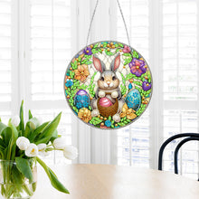 Load image into Gallery viewer, Sun Catcher 5D DIY Diamond Painting Dots Pendant for Office Decor (Flower Bunny)