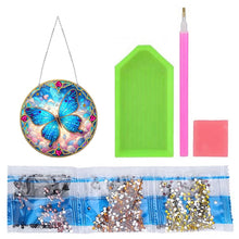 Load image into Gallery viewer, Sun Catcher 5D Diamond Painting Dots Pendant for Office Decor (Blue Butterfly)