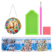 Load image into Gallery viewer, Sun Catcher 5D DIY Diamond Painting Dots Pendant for Office Decor (Flower Moose)