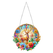 Load image into Gallery viewer, Sun Catcher 5D DIY Diamond Painting Dots Pendant for Office Decor (Flower Moose)