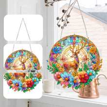 Load image into Gallery viewer, Sun Catcher 5D DIY Diamond Painting Dots Pendant for Office Decor (Flower Moose)
