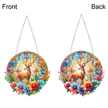 Load image into Gallery viewer, Sun Catcher 5D DIY Diamond Painting Dots Pendant for Office Decor (Flower Moose)