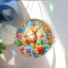Load image into Gallery viewer, Sun Catcher 5D DIY Diamond Painting Dots Pendant for Office Decor (Flower Moose)