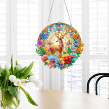 Load image into Gallery viewer, Sun Catcher 5D DIY Diamond Painting Dots Pendant for Office Decor (Flower Moose)