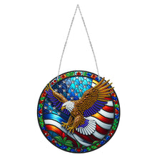 Load image into Gallery viewer, Sun Catcher Diamond Painting Dot Pendant for Office Decor (American EagleKJ0107)