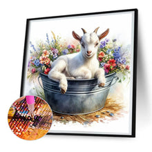 Load image into Gallery viewer, Diamond Painting - Full Round - Lamb and flowers in iron basin (30*30CM)