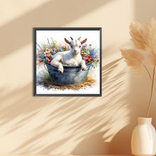 Load image into Gallery viewer, Diamond Painting - Full Round - Lamb and flowers in iron basin (30*30CM)