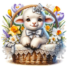 Load image into Gallery viewer, Diamond Painting - Full Round - Little lamb in daffodil blue (30*30CM)