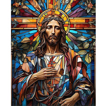 Load image into Gallery viewer, Diamond Painting - Full Round - jesus glass art (40*50CM)