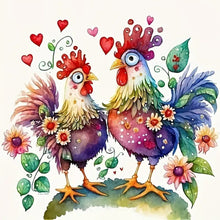 Load image into Gallery viewer, Diamond Painting - Full Round - funny chicken (40*40CM)