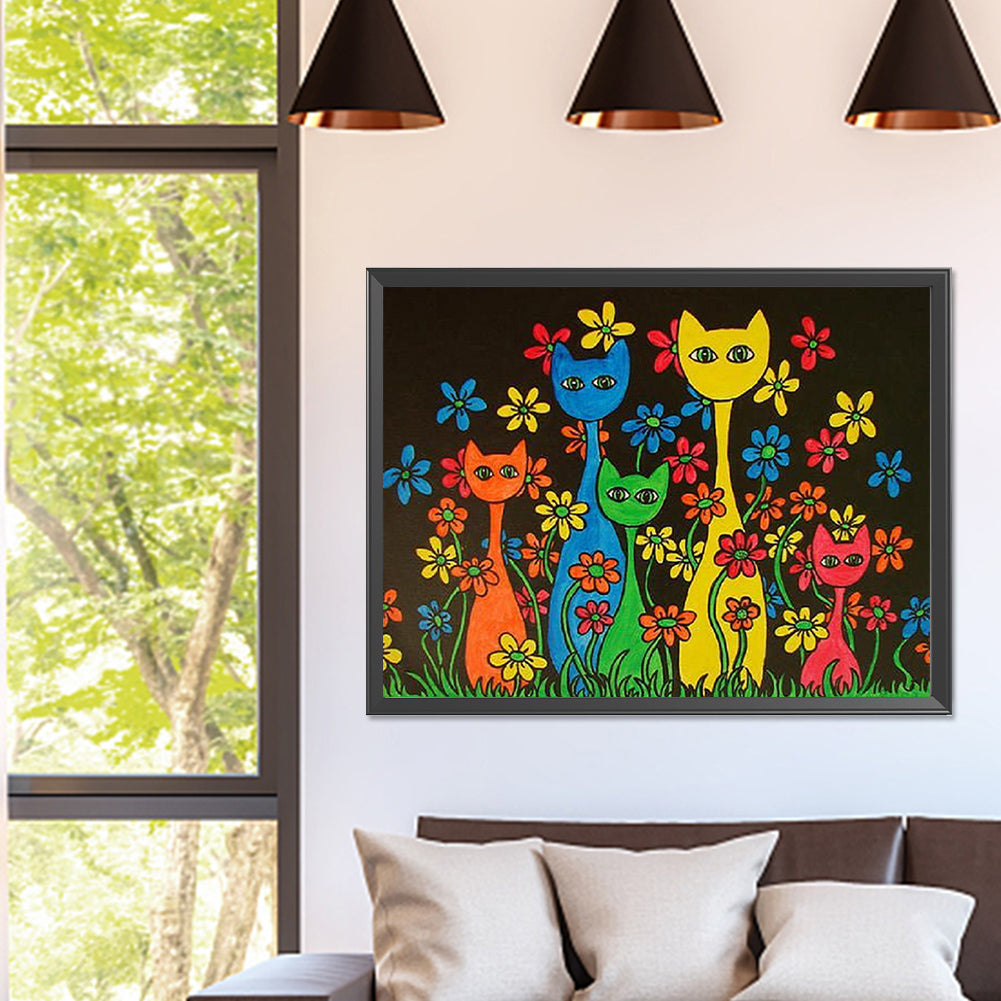 Diamond Painting - Full Square - flower kitten (40*30CM)