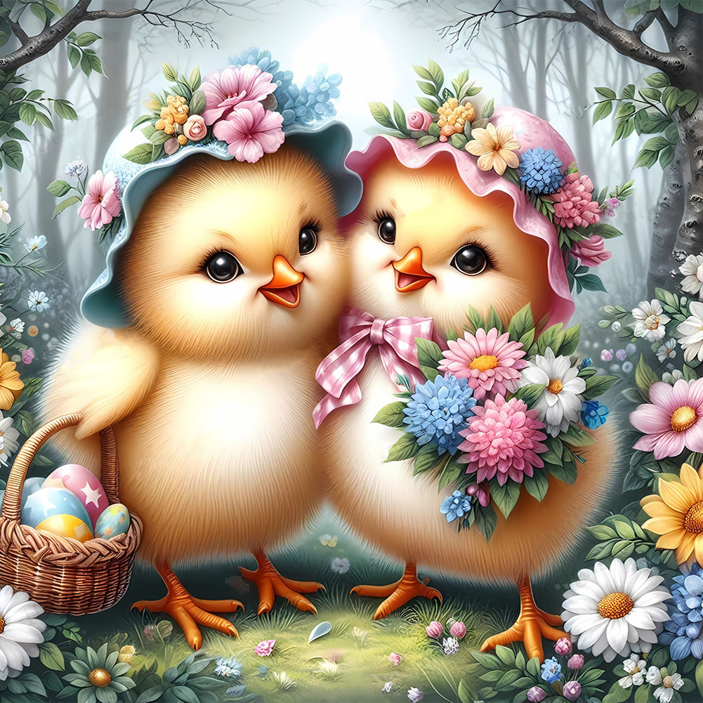 Diamond Painting - Full Round - easter chick (30*30CM)