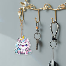 Load image into Gallery viewer, 8 Pcs Double Side Full Drill Diamond Painting Art Keychain Kit (Unicorn Donut)