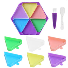 Load image into Gallery viewer, Large Capacity DIY Hexagonal Diamond Painting Tray with Spoon Brush(Mixed Color)