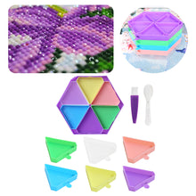Load image into Gallery viewer, Large Capacity DIY Hexagonal Diamond Painting Tray with Spoon Brush(Mixed Color)