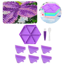 Load image into Gallery viewer, Large Capacity DIY Hexagonal Diamond Painting Tray Kit with Spoon Brush (Purple)