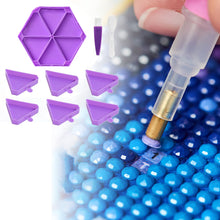 Load image into Gallery viewer, Large Capacity DIY Hexagonal Diamond Painting Tray Kit with Spoon Brush (Purple)