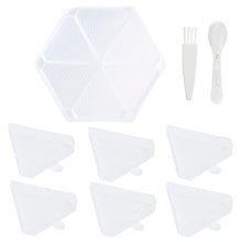 Load image into Gallery viewer, Large Capacity DIY Hexagonal Diamond Painting Tray Kit with Spoon Brush (Clear)