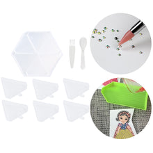 Load image into Gallery viewer, Large Capacity DIY Hexagonal Diamond Painting Tray Kit with Spoon Brush (Clear)