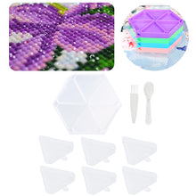 Load image into Gallery viewer, Large Capacity DIY Hexagonal Diamond Painting Tray Kit with Spoon Brush (Clear)
