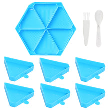 Load image into Gallery viewer, Large Capacity DIY Hexagonal Diamond Painting Tray Kit with Spoon Brush (Blue)