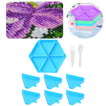 Load image into Gallery viewer, Large Capacity DIY Hexagonal Diamond Painting Tray Kit with Spoon Brush (Blue)
