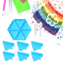 Load image into Gallery viewer, Large Capacity DIY Hexagonal Diamond Painting Tray Kit with Spoon Brush (Blue)