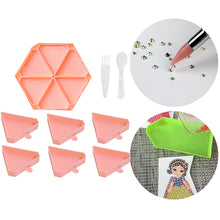 Load image into Gallery viewer, Large Capacity DIY Hexagonal Diamond Painting Tray Kit with Spoon Brush (Pink)