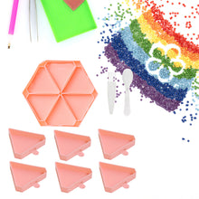 Load image into Gallery viewer, Large Capacity DIY Hexagonal Diamond Painting Tray Kit with Spoon Brush (Pink)