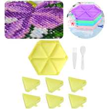 Load image into Gallery viewer, Large Capacity DIY Hexagonal Diamond Painting Tray Kit with Spoon Brush (Yellow)