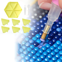 Load image into Gallery viewer, Large Capacity DIY Hexagonal Diamond Painting Tray Kit with Spoon Brush (Yellow)