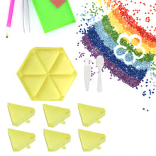 Load image into Gallery viewer, Large Capacity DIY Hexagonal Diamond Painting Tray Kit with Spoon Brush (Yellow)