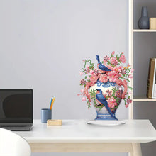 Load image into Gallery viewer, Acrylic Bird Flower Vase Desktop Diamond Painting Art Kits for Home Office Decor