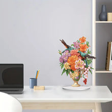 Load image into Gallery viewer, Acrylic Bird Flower Vase Desktop Diamond Painting Art Kits for Home Office Decor