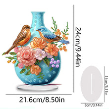 Load image into Gallery viewer, Acrylic Bird Flower Vase Desktop Diamond Painting Art Kits for Home Office Decor