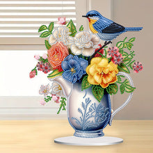 Load image into Gallery viewer, Acrylic Bird Flower Vase Desktop Diamond Painting Art Kits for Home Office Decor