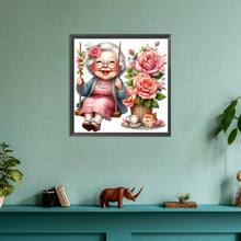 Load image into Gallery viewer, Diamond Painting - Full Round - Happy old lady on swing (30*30CM)