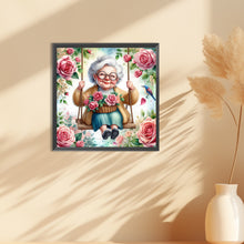 Load image into Gallery viewer, Diamond Painting - Full Round - Happy old lady on swing (30*30CM)