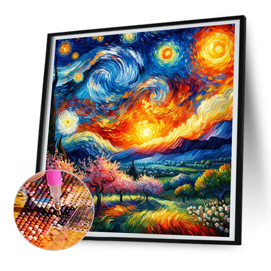 Diamond Painting - Full Round - The scenery through Van Gogh's eyes (30*30CM)